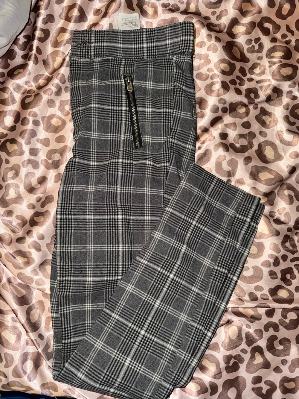 Hollister Black & Gray Plaid Skinny Pants
